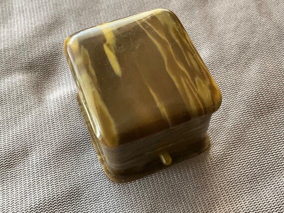 Rare Art Deco Marbled Brown and Beige Bakelite Ri… - image 10