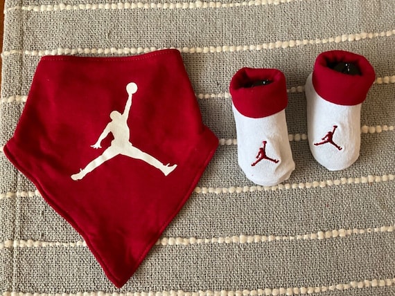 Michael Jordan Baby Shoes Size 6 12m Bib Set Brand New Etsy