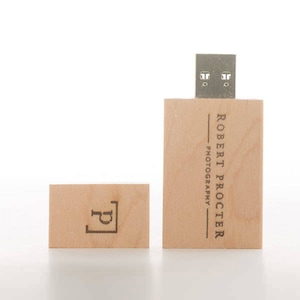 Light Rectangle Wooden Wood USB stick 2GB 4GB 8GB 16GB 32GB 64GB Personalised Customised Logo printing engrave etched flash drive photograph image 1