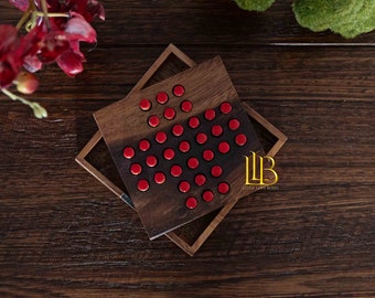 Solitaire game, personalised gift, wooden coloured game, gift for kids and adults, puzzle, personalised gift, brain teaser, games for kids