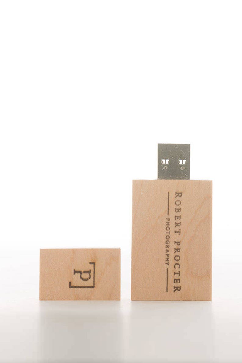 Light Rectangle Wooden Wood USB stick 2GB 4GB 8GB 16GB 32GB 64GB Personalised Customised Logo printing engrave etched flash drive photograph image 1