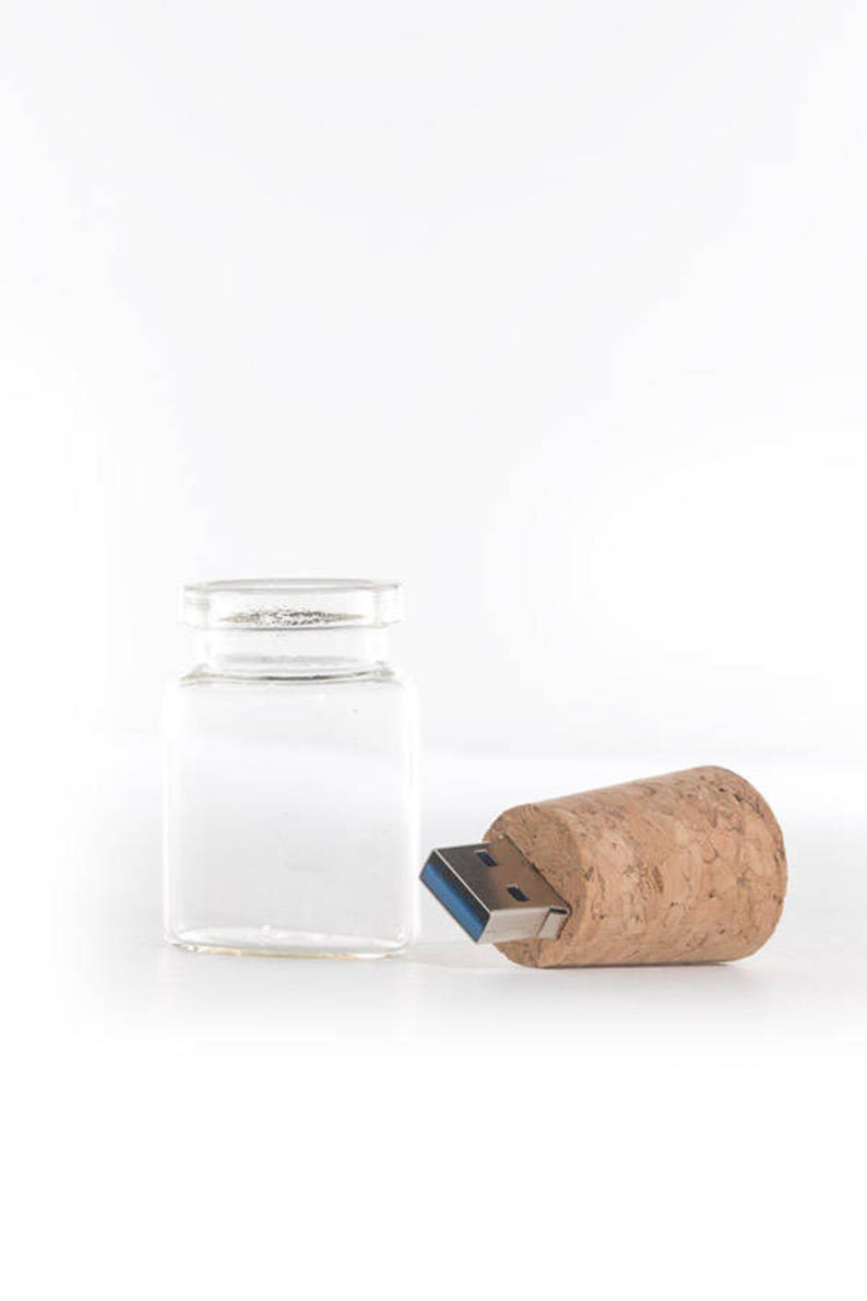 Glass Bottle Usb 8gb 16gb 3.0 Gift Print Logo Wooden Cork Fast - Etsy