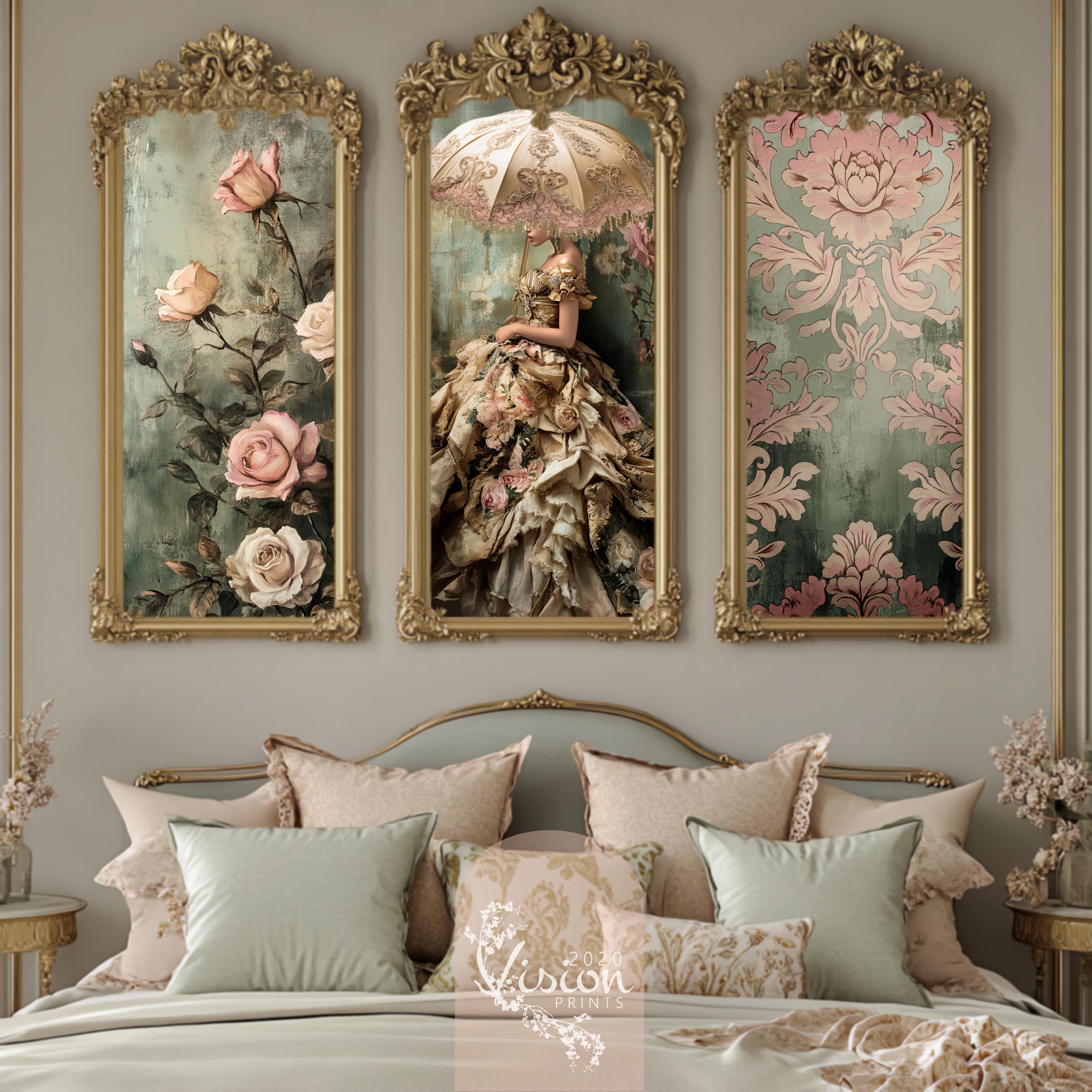 Single Rose Rococo Rococo Rose Portrait Art Prints: Baroque Floral Damask (digital ...