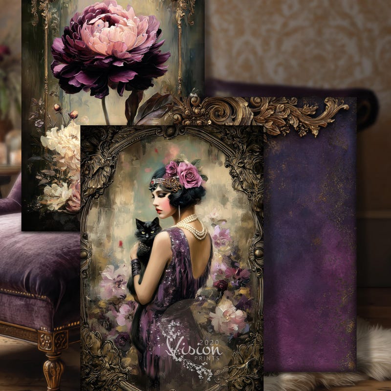 Purple Romantic Wall Art - Etsy UK