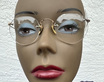 Vintage American Optisch Brille mit 10k Gold Nasensteg & 12k GF Stiele