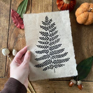 Original A5 'Fern' print | lino print | home & living | wall art | home decor | dorm decor | nature themed | botanical | fern leaves