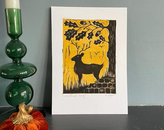 Original 'woodland stag' print | home & living | wildlife print | countryside prints | nursery decor | rustic style | wall art | deer