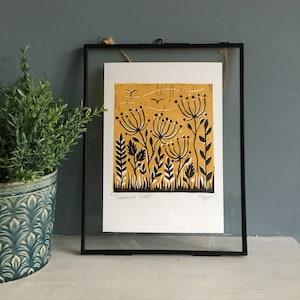 Original 'Summer Field' lino print | prints | home & living | home decor | wall art | nature themed | housewarming gifts | wild flowers