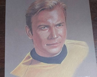 Star Trek TNG Captain James T Kirk Limited Edition Lithograph Print 1998 Crabtree