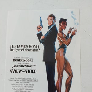James Bond A View To A Kill Oryginalna brytyjska ulotka promocyjna A5 Cinema Rzadka 1985