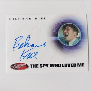 Tarjeta de autógrafo del 40 aniversario de James Bond, Richard Kiel, A10