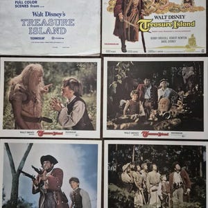 Disney Treasure Island Komplettes Farbszenen-Lobby Karten-Set Vintage 14&quot;x 11&quot;