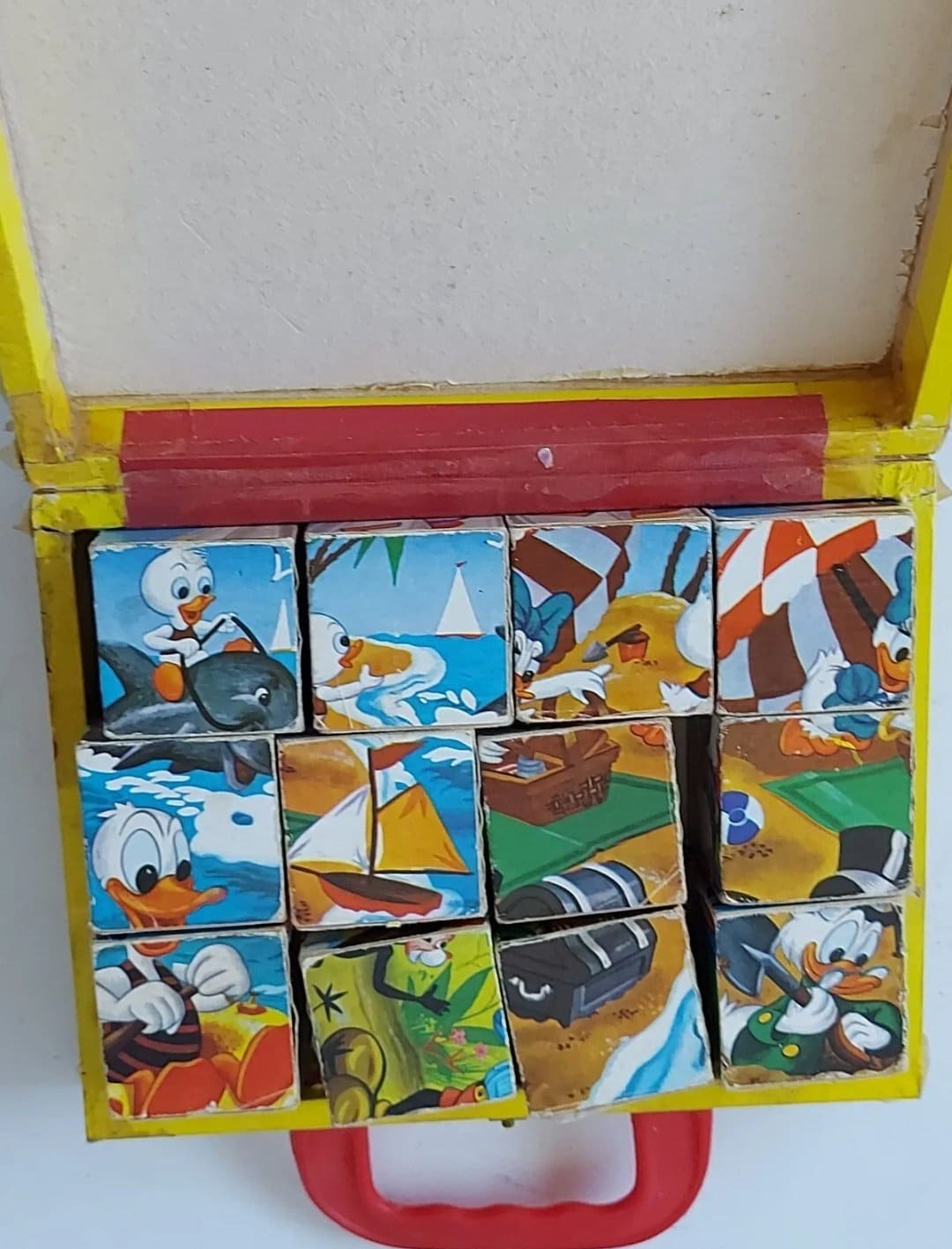 Vintage Disney Mickey Mouse Picture Cubes Puzzle Set in Case - Etsy