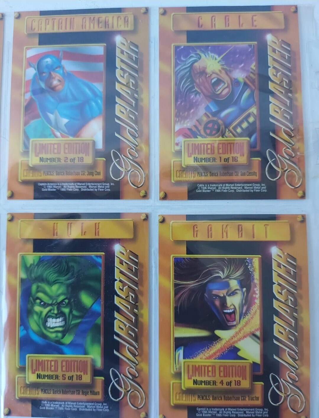 1995 Fleer Marvel Metal Blaster Gold Blaster Limited Edition