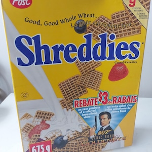 Rare James Bond Goldeneye Shreddies Cereal Box - Post Canada 1995