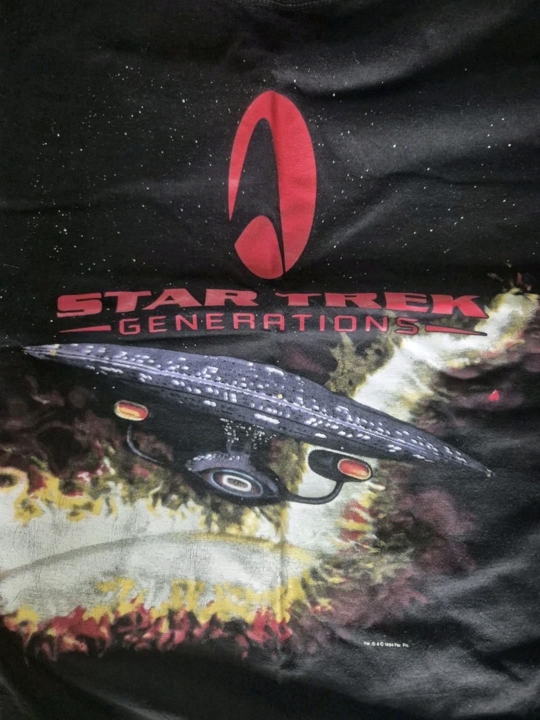 Vintage 90's 1994 Star Trek Generations Face T-shirt Unisex XL
