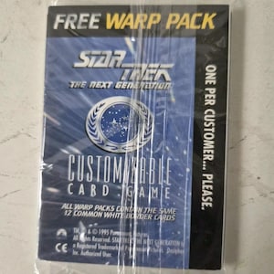 Star Trek CCG Card Warp Pack Set scellé 1994 RARE UNIQUE
