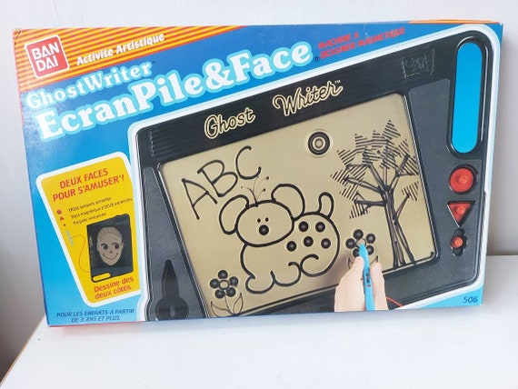 Vintage Bandai Ghostwriter Face Design Art Box Etch A Sketch