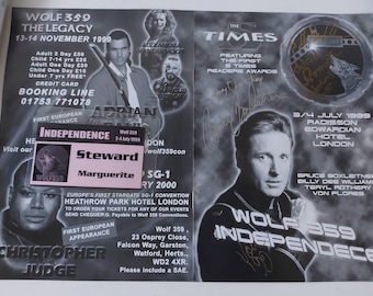 Babylon 5 + Convención de Star Wars firmada por el almirante Motti de Bruce Boxleitner autografiado