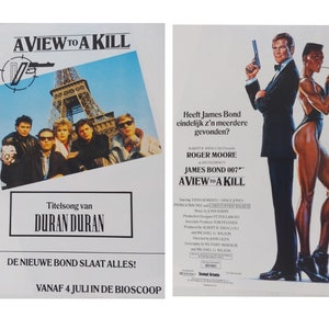 Duran Duran A View To A Kill Reklama promocyjna Holenderska ulotka Jamesa Bonda 1984