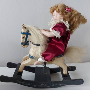 Ashton Drake Galleries Rock-a-bye Goodnight Doll & Rocking Horse