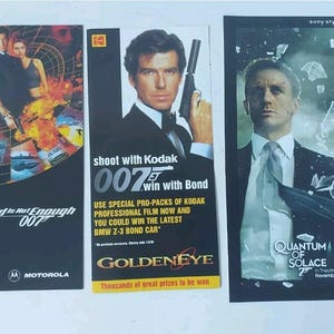 Ulotki Jamesa Bonda Goldeneye Kodak / Świat to za mało Motorola Flyers