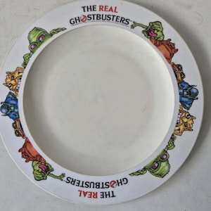 Plato de plástico vintage de The Real Ghostbusters Housemartin, Reino Unido, década de 1980