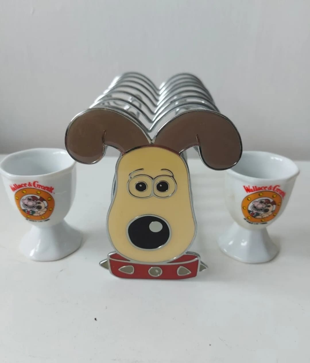 Wallace and Gromit Toast Rack & Egg Cup Set Aardman Animation 1989