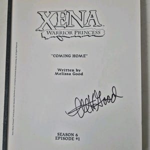 Xena Warrior Princess &#39;Coming Home&#39; Signed Script Melissa Good