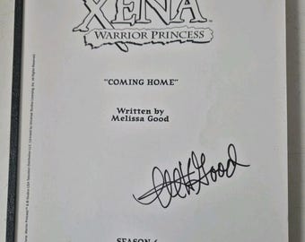 Xena Warrior Princess &#39;Coming Home&#39; Signed Script Melissa Good