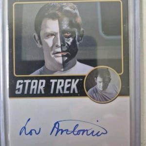 Star Trek The Original Series Autogrammkarte Lou Antonio / Lokai Autogramm Selten