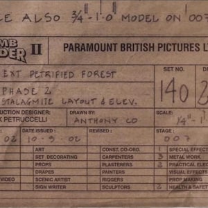 Lara Croft Tomb Raider Original Production Art Department Dyeline Drawing Map: