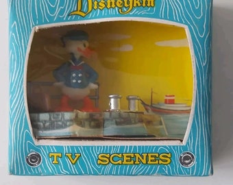 Vintage Disneykin TV Scene Donald Duck Marx 1970s Rare Disney Memorabilia Toy