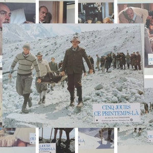 Lot de 12 cartes d'exposition originales françaises Five Days One Summer 1980 x 12 Sean Connery Rare