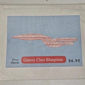 Star Trek Galaxy Class Starship 5 Blueprint Schematics Poster Plans 17&quot; x 22&quot; 1988