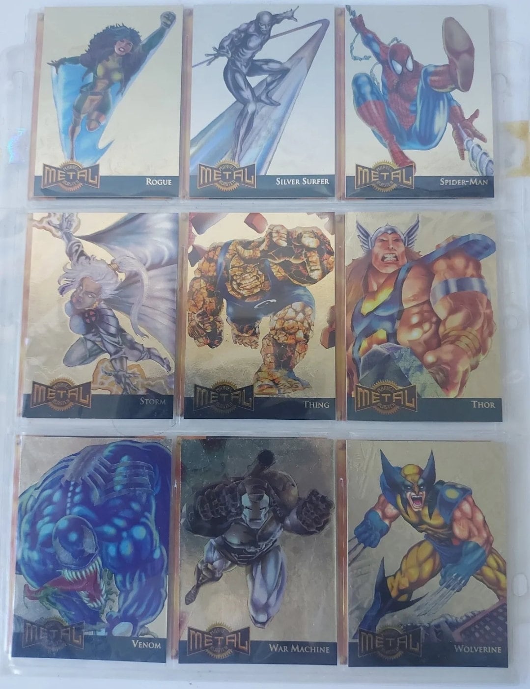 1995 MARVEL METAL GOLD BLASTER INSERT 18 FOIL CARD SET