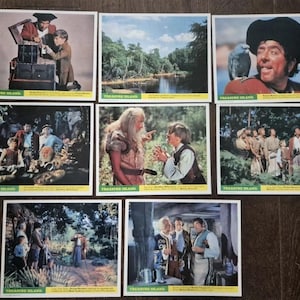 Disney Treasure Island Color 10" x 8" Lobby Card Set x 8 Originale Vintage