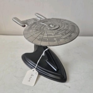 Star Trek Enterprise NCC1701D Estanho 24k Ouro Modelo Edição Limitada Franklin Mint LEIA