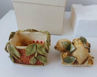 Lord Byron Harmony Garden Lemon Basket Sculpture Retired Boxed HGSN
