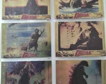 Godzilla: King of the Monsters Foil Poster Card Puzzle Complete Set Comic Images 2005 Rare