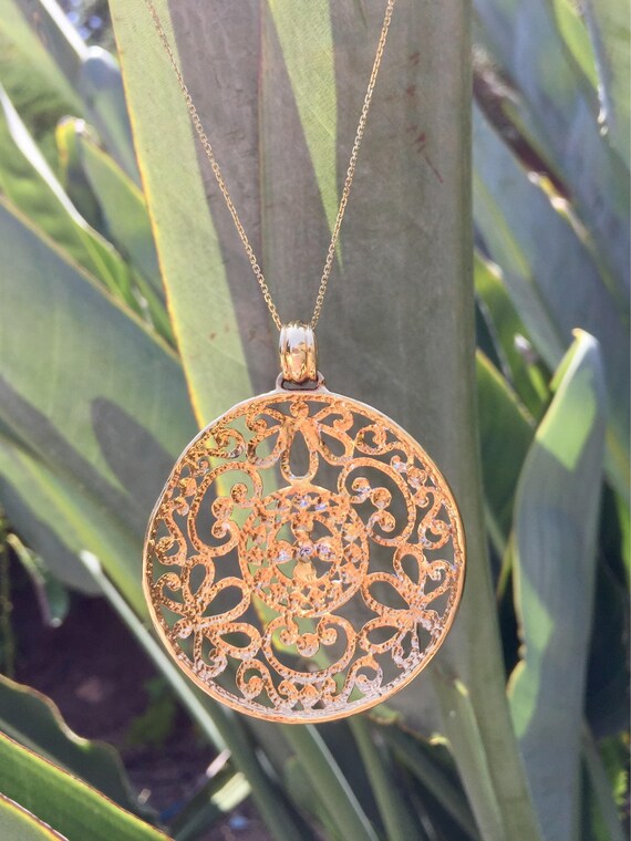 Vintage Mandala Gold-plated Necklace - image 4