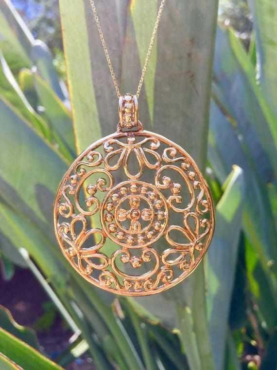 Vintage Mandala Gold-plated Necklace - image 3