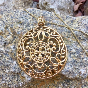 Vintage Mandala Gold-plated Necklace