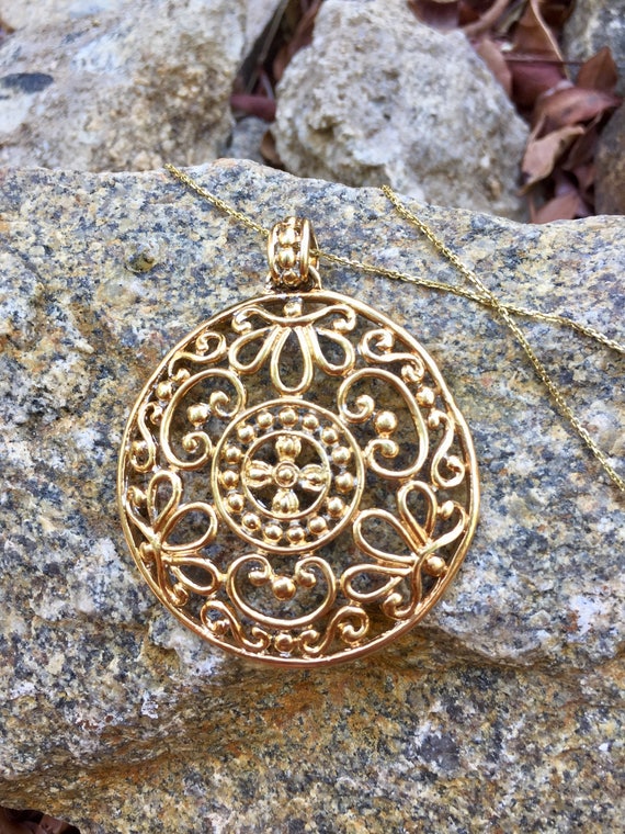 Vintage Mandala Gold-plated Necklace