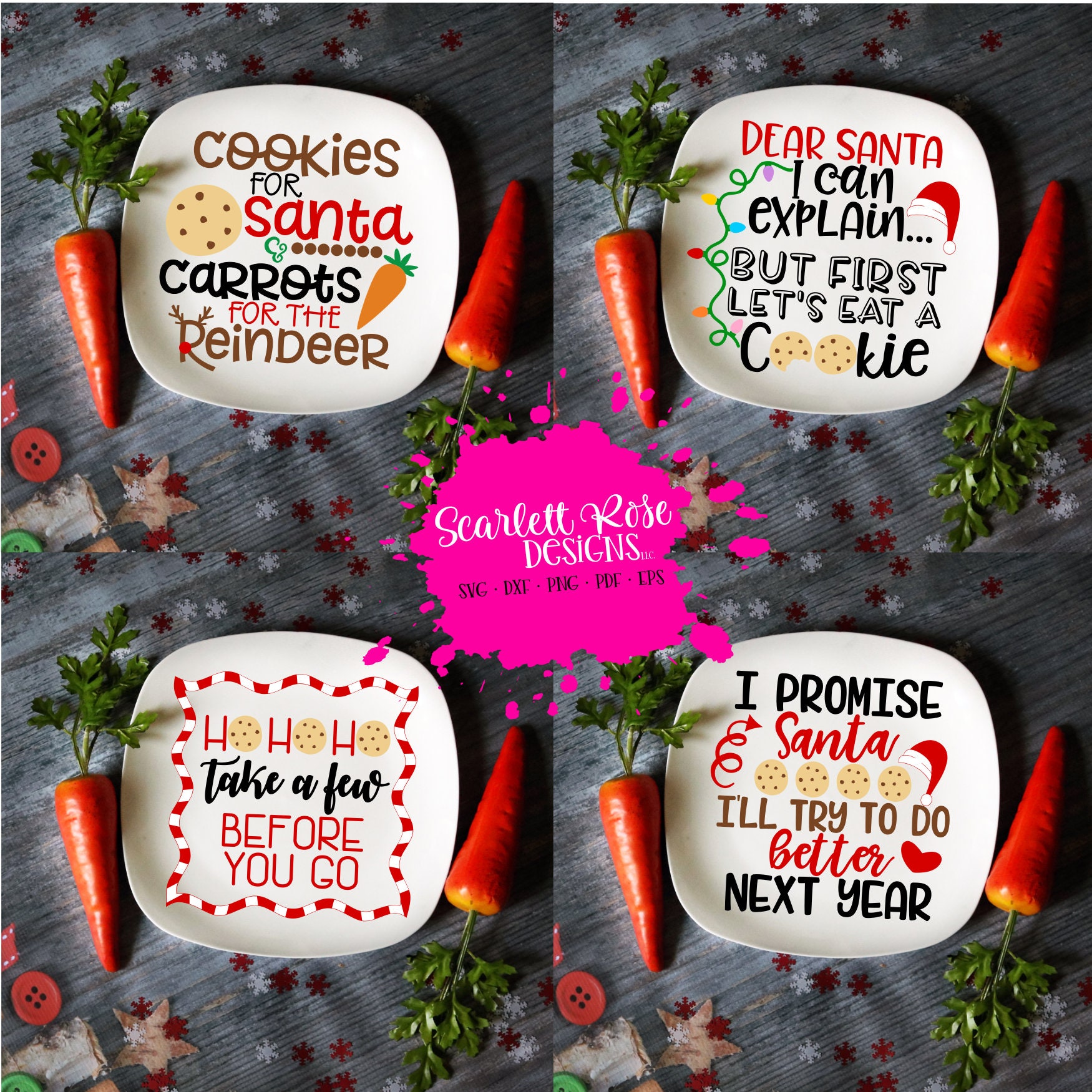 Download Christmas SVG Christmas Square Santa Cookie Plate Design ...