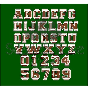 Football Letters and Numbers Sports ball SVG cut file for silhouette cameo and cricut