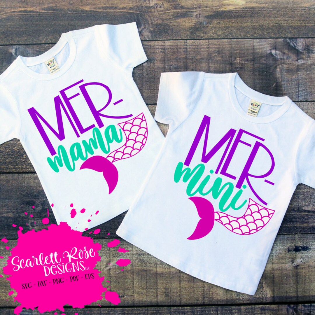 Mer Mama SVG, Mer Mini SVG, SVG Cut File, Mermaid Svg, Mommy and Me Svg ...