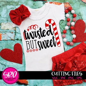 SVG di Natale, Candy Cane, Twisted ma dolce, menta piperita Swirl, disegno di camicia ragazza Natale per silhouette cameo e cricut