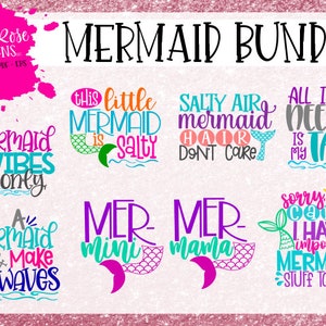 Mermaid SVG,  Mermaid svg bundle, svg cut files, Mermaid Hair, Mer mama, Mer mini, Mermaid shirt, design, cameo, cricut