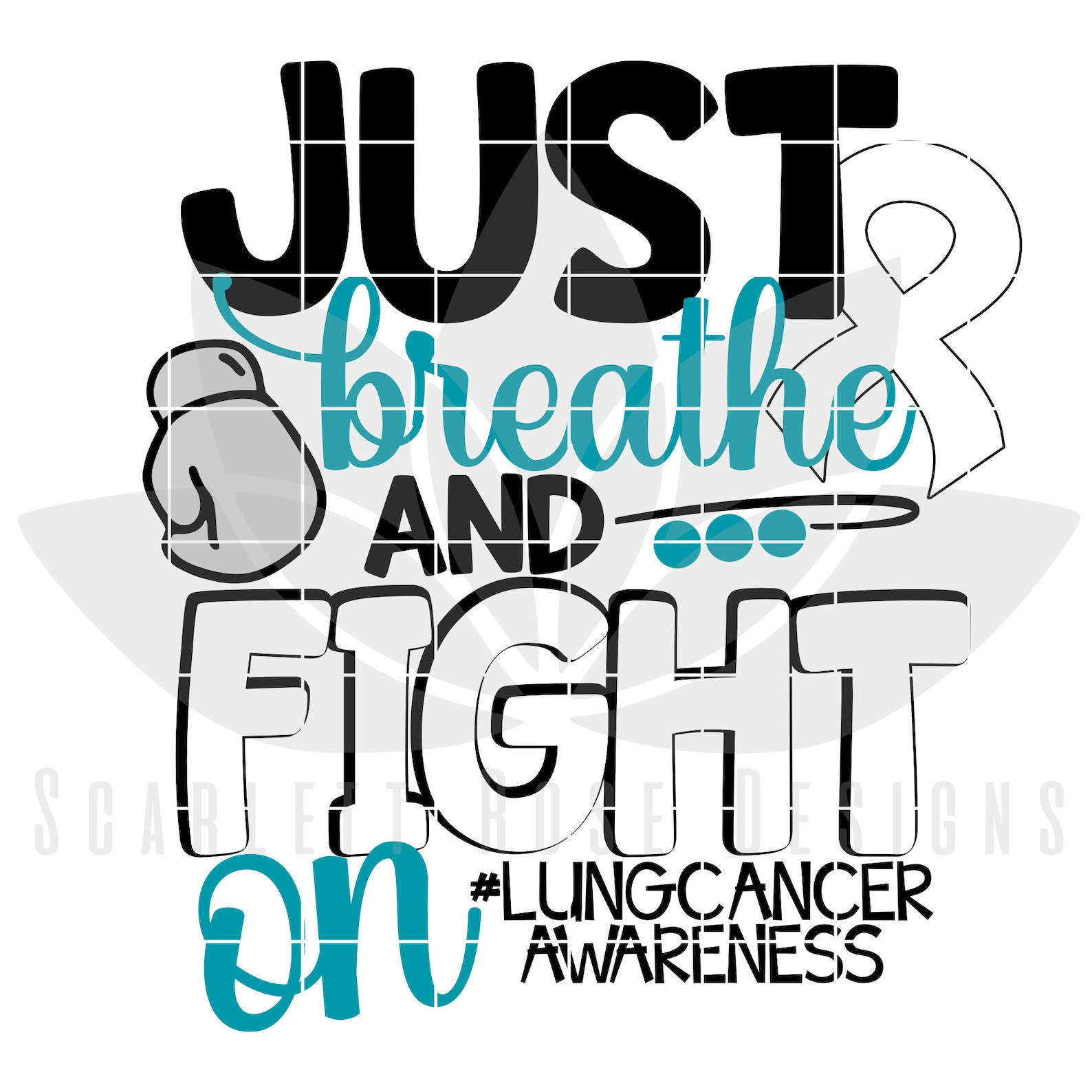 Lung Cancer SVG Cystic Fibrosis Awareness Awareness Ribbon | Etsy